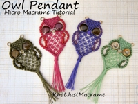 Knot Just Macrame Macrame Owl Pendant